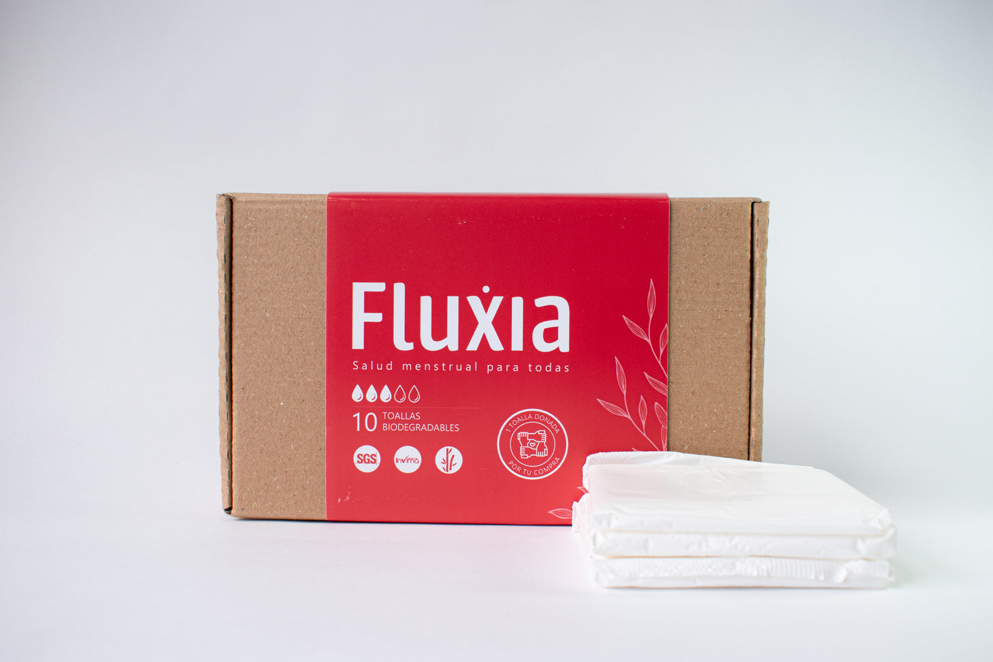 Kit de toallas higiénicas biodegradables Fluxia
