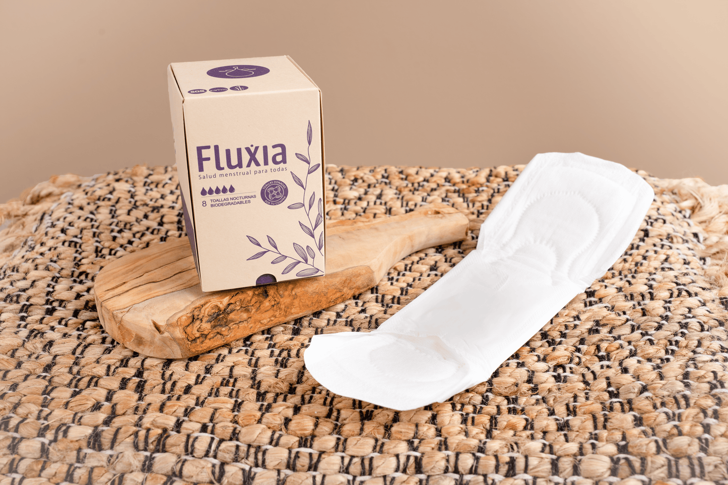 Toallas Higiénicas nocturnas Biodegradables de Bambú x8 | Fluxia Colombia