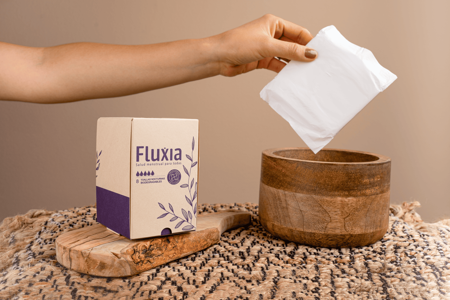 Toallas Higiénicas nocturnas Biodegradables de Bambú x8 | Fluxia Colombia